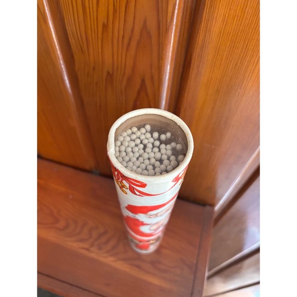 Vintage Santa Claus Christmas Fireplace Match Stick Holder Tube with Matches 11" - Picture 7 of 8